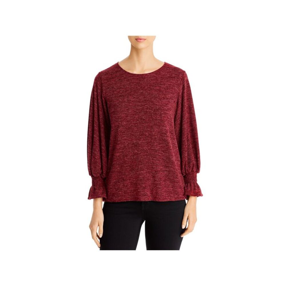 STATUS BY CHENAULT Womens Burgundy Long Sleeve Wear To Work Sweater XS